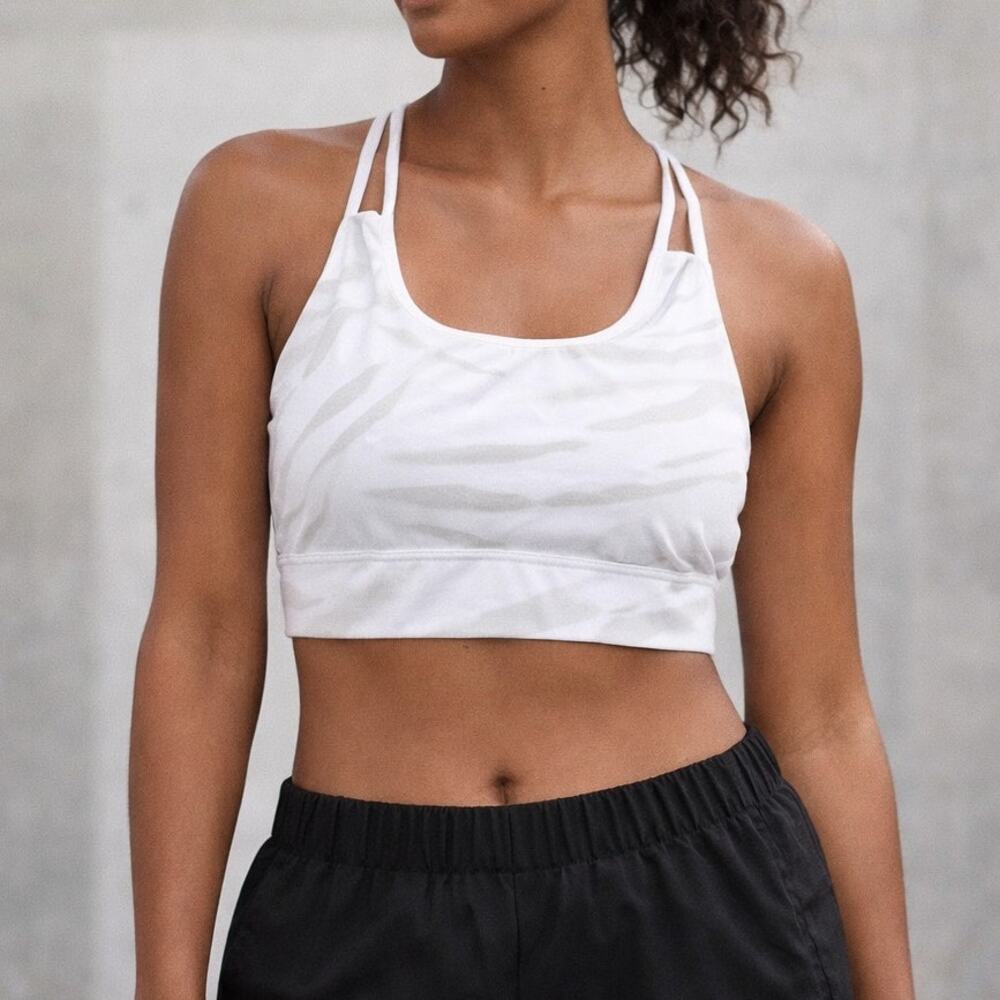 Athleta Abstract Animal Print Crisscross Back‎ Sports Bra XS